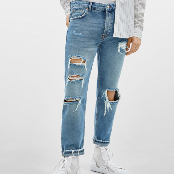 Cropped slim fit jeans